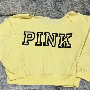 “PINK” Sweatshirt in beautiful soft yellow